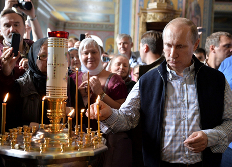 putin transfiguration cathedral service